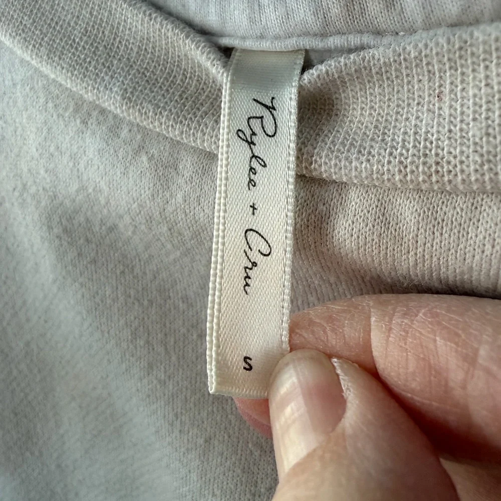 Rylee & Cru white tan the dye Sunshine on my Mind boxy cropped sweatshirt sz S - Picture 5 of 6